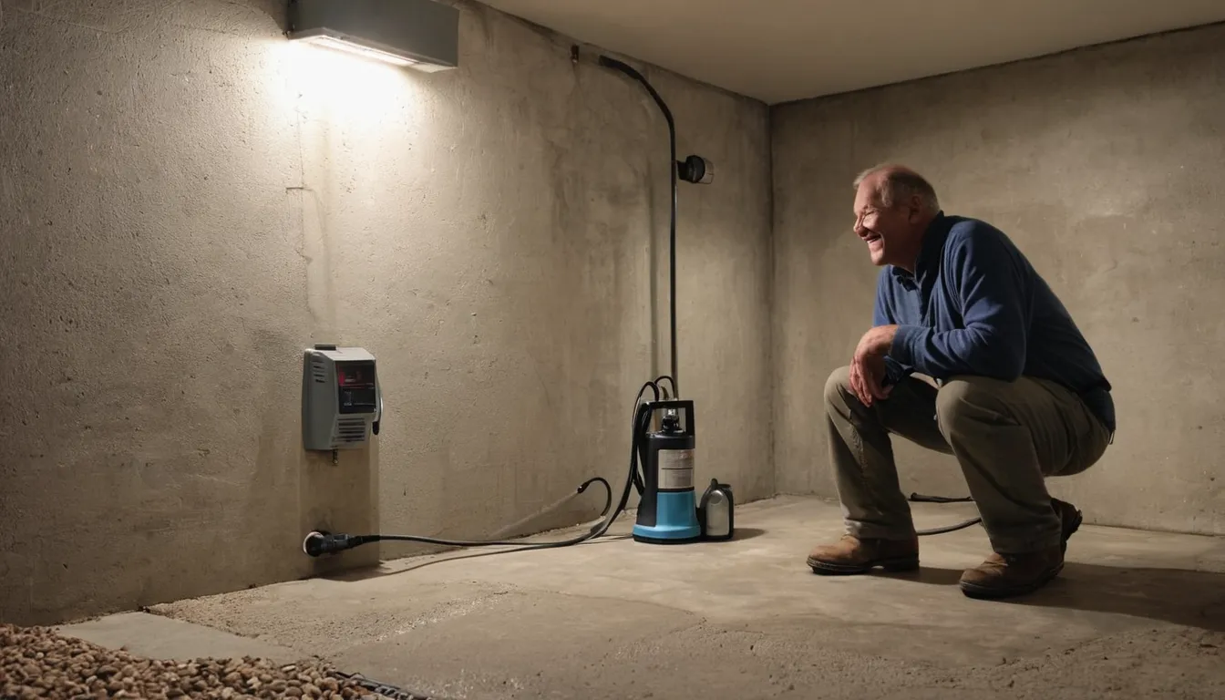 Provider checking a basement wall for pest entry points in a the Clayton area home